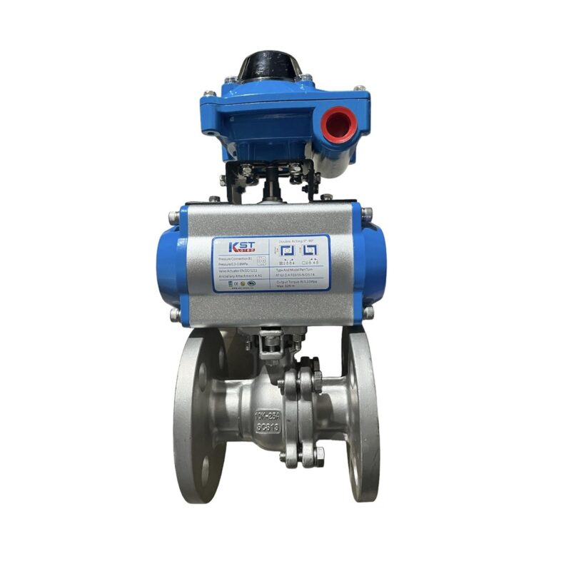 Van bi inox điều khiển khí nén KST - kết nối dạng mặt bích PN16 / JIS10K