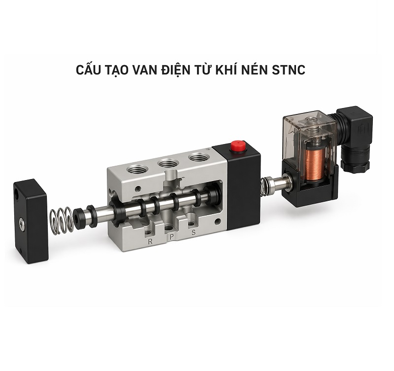 Cấu tạo van điện từ khí nén STNC